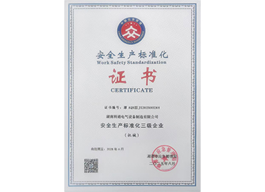 安全生產(chǎn)標(biāo)準(zhǔn)化三級企業(yè)證書